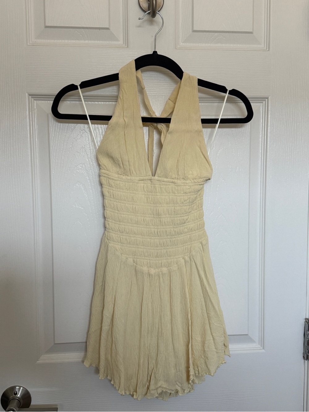 Garage Light Yellow Halter Romper
